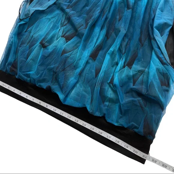 NWT Women's Peacock Blue Flouncing Flare Short Sleeved Blouse Top 3X - Picture 9 of 9